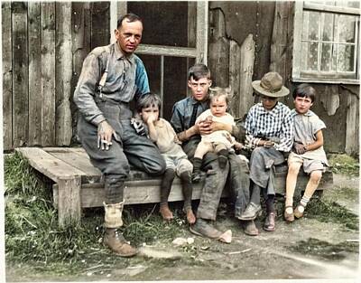 Discover Inventions - Railway section man and his family, Algoma District 1925 colorized by Ahmet Asar by Celestial Images