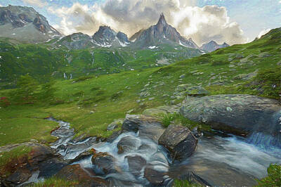Mountain Digital Art - Range in the Claree Valley II by Jon Glaser