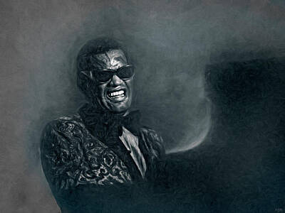 Rock And Roll Mixed Media - Ray Charles by Mal Bray