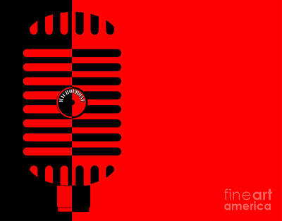 Cities Rights Managed Images - Red And Black Classic Microphone Background Royalty-Free Image by Bigalbaloo Stock