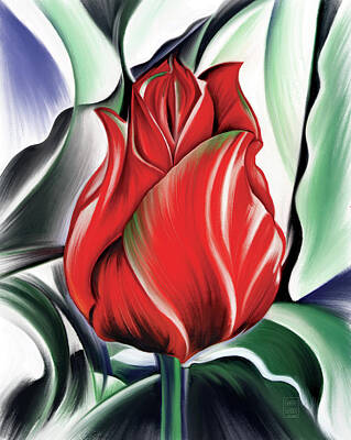 Impressionism Digital Art - Red Jewel of Spring by Garth Glazier