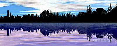 City Scenes Mixed Media Rights Managed Images - Reflections Royalty-Free Image by Daniel Janda