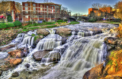 Keg Patents - Relentless Reedy River Falls Park Greenville South Carolina Art by Reid Callaway