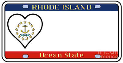 Comedian Drawings - Rhode Island State License Plate by Bigalbaloo Stock