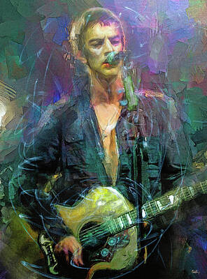 Musician Mixed Media - Richard Ashcroft, The Verve by Mal Bray