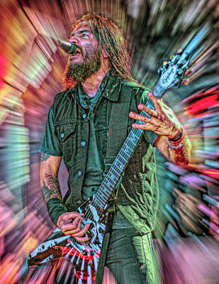 Musician Mixed Media Rights Managed Images - Robb Flynn Machine Head Royalty-Free Image by Mal Bray