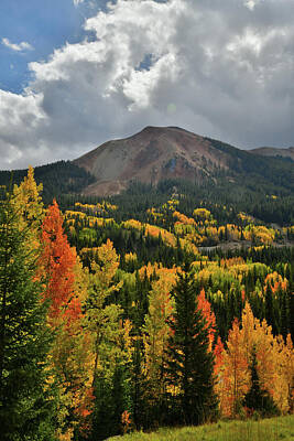 Music Baby - Rolling Clouds above Red Mountain and Fall Colors by Ray Mathis