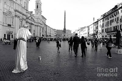 Abstract Skyline Photo Rights Managed Images - Roma BW - Street Photo Of Piazza Navona Royalty-Free Image by Stefano Senise