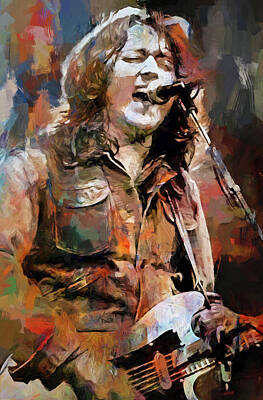 Musician Mixed Media - Rory Gallagher by Mal Bray