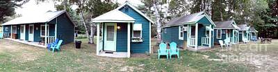 Roses Photos - Panoramic Photo of Rowes Adirondack Cabins Schroon Lake New York Soft Effect by Rose Santuci-Sofranko