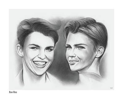 Recently Sold - Roses Drawings - Ruby Rose by Greg Joens