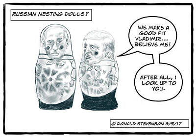 Comics Drawings - Russian Nesting Dolls by Donald Stevenson