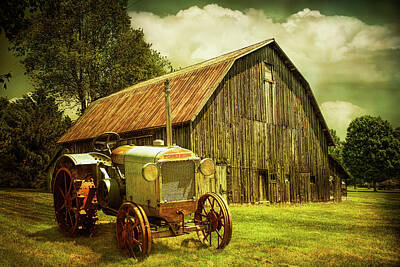 Giuseppe Cristiano Royalty Free Images - Rustic Scene of an Old Vintage McCormick Deering Tractor with ol Royalty-Free Image by Randall Nyhof