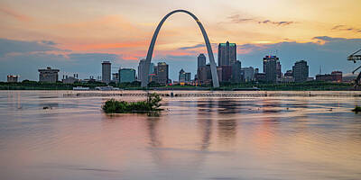 Royalty-Free and Rights-Managed Images - Saint Louis Skyline Panorama Sunset by Gregory Ballos