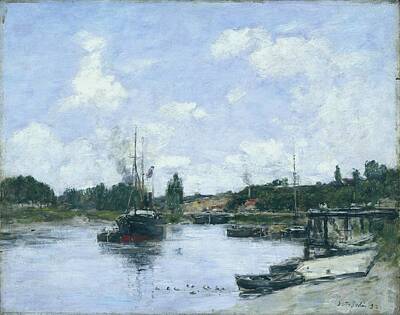 I Want To Believe Posters Rights Managed Images - Saint-Valery-sur-Somme, the Port, 1892 Royalty-Free Image by Eugene Boudin