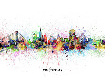 Abstract Skyline Royalty-Free and Rights-Managed Images - San Francisco Skyline Artistic by Bekim M