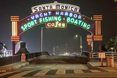 Vintage Tees - Santa Monica Pier Entrance  by John McGraw