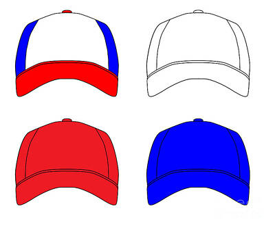 Baseball Royalty Free Images - Set Of 4 Baseball Caps Royalty-Free Image by Bigalbaloo Stock