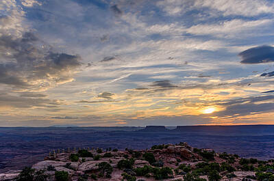 Marvelous Marble Rights Managed Images - Setting sun above canyon lands HDR Royalty-Free Image by Judit Dombovari
