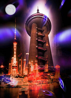 Walter Zettl Royalty-Free and Rights-Managed Images - Shanghai Oriental Pearl Tower 6 by Walter Zettl