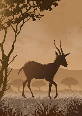 Antlers - Silhouette Gazelle by Anthony Mwangi