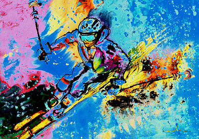 State Word Art - Skiing Game 09 by Miki De Goodaboom