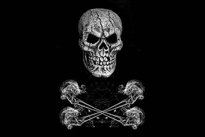 Rose - Skull And Crossbones by Steve Purnell