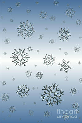Grace Kelly Rights Managed Images - Snowflakes On Blue Royalty-Free Image by Rachel Hannah