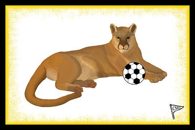 Di Kaye Art Deco Fashion - Soccer Cougar Yellow by College Mascot Designs