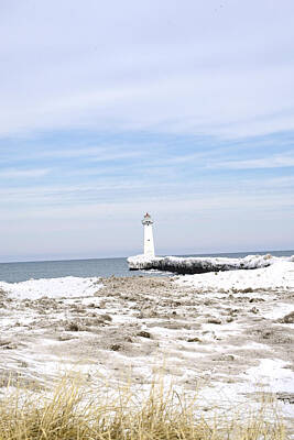 Vintage Chevrolet - Sodus Point Beach Lighthouse by Kathleen Rinker