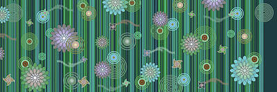 Impressionism Digital Art - Sparkling Flower - tremble Series -Green, Broad View- Arttopan Original Fashion Creative Pop Art by Artto Pan