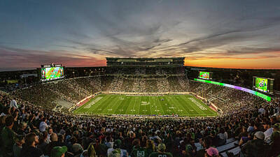 Best Sellers - Football Photos - Spartan Stadium at Sunset  by John McGraw