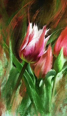 Impressionism Digital Art Rights Managed Images - Spring Splendor Royalty-Free Image by Garth Glazier