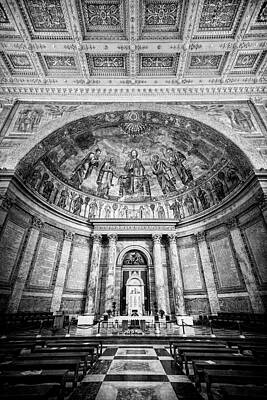 Seascapes Larry Marshall - St Paul Outside the Walls Altar Rome Italy BW by Joan Carroll