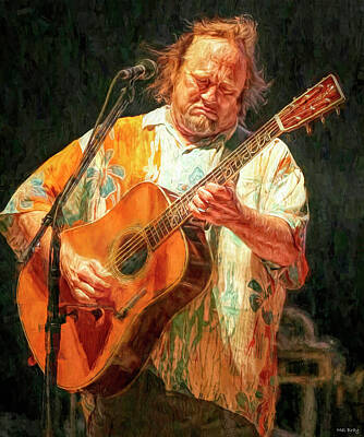 Musician Mixed Media Rights Managed Images - Stephen Stills Royalty-Free Image by Mal Bray