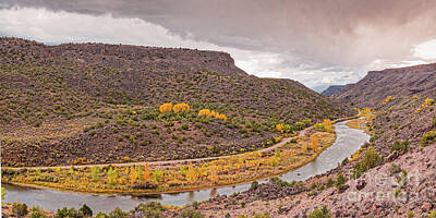 Meiklejohn Graphics - Stormy Skies Over the Rio Grande Del Norte at Orilla Verde - Taos County New Mexico by Silvio Ligutti