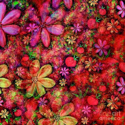 Recently Sold - Abstract Flowers Digital Art - Summer Companions Abstract by Laurie