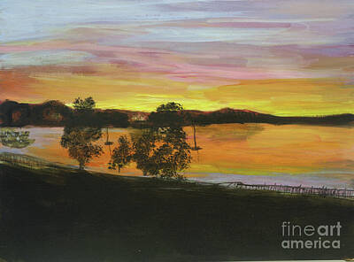 Circle Abstracts - Sunset on Lake Memphremagog in Newport by Donna Walsh