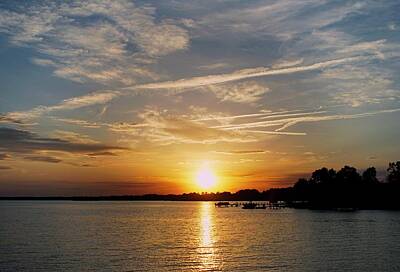 Sean Test Royalty Free Images - Sunset Over Lake Norman Royalty-Free Image by M Three Photos
