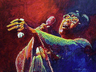 Jazz Painting Royalty Free Images - Swinging With Ella  Royalty-Free Image by David Lloyd Glover