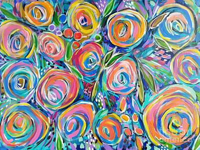 Floral Paintings - Swirls  by Arrin Freeman