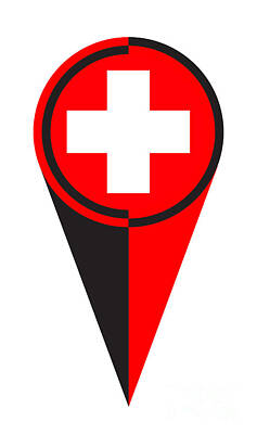Easter Egg Hunt - Swiss Map Pointer Location Flag by Bigalbaloo Stock