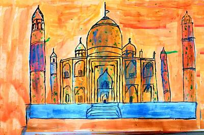 Printscapes - Taj mahal by Nilu Mishra