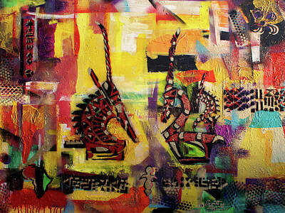 Wine Mixed Media - Tale of Two Chiwaras by Everett Spruill