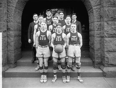 The Bunsen Burner - Tech High baseketball team  1920 by Celestial Images
