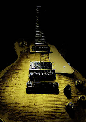Rock And Roll Digital Art - Honest Play Wear Tour Worn Relic Guitar by Guitarwacky Fine Art