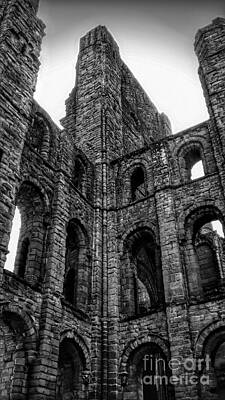 Whats Your Sign - Arched Windows of Kelso Abbey in Monochrome  by Joan-Violet Stretch
