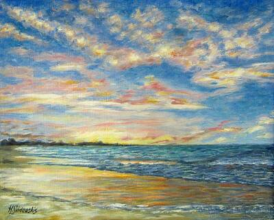 American Milestones - The Bahamas Beach Sunset by Helen Sviderskis
