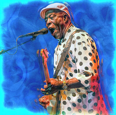Musicians Mixed Media Royalty Free Images - The Blues is Alive and Well Royalty-Free Image by Mal Bray