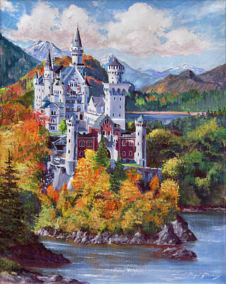 Fantasy Paintings - The Fantasy Castle by David Lloyd Glover